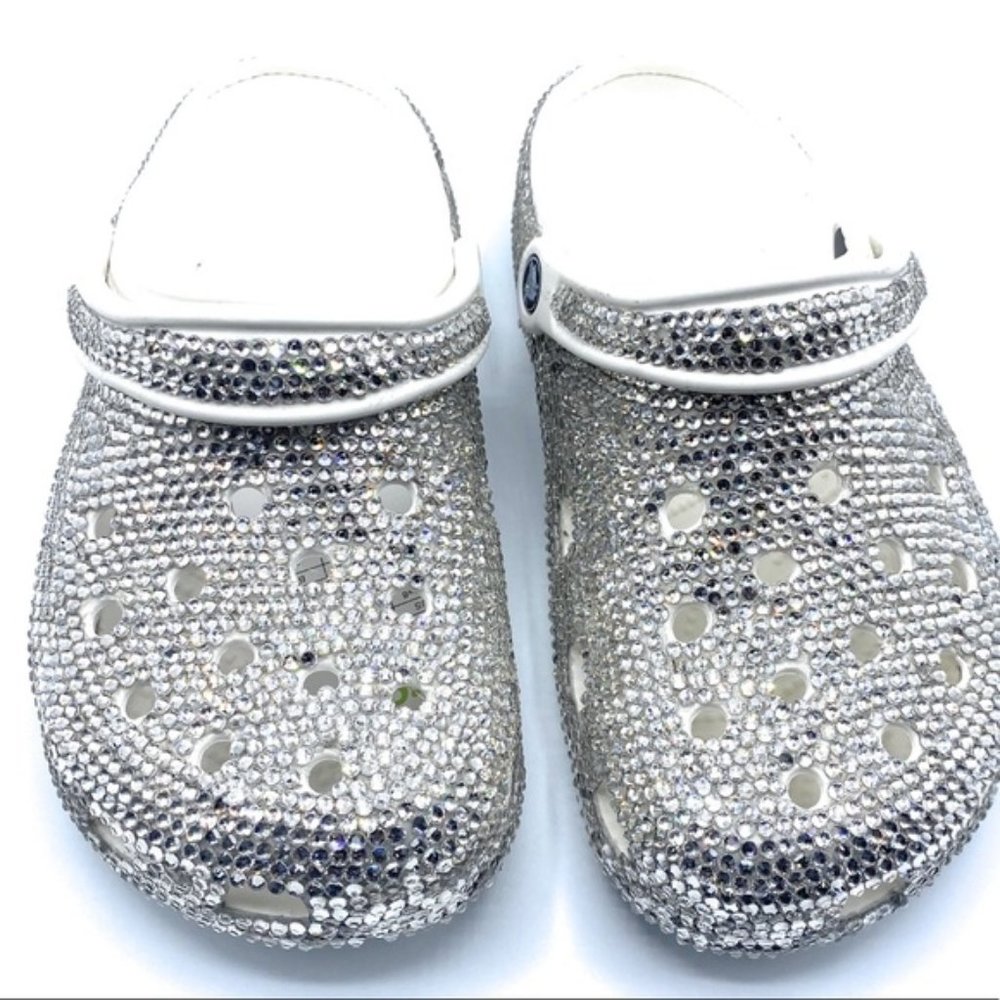 BLING Clear RHINESTONE Studded Clogs Adults - Picture 1 of 5